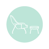 ARMCHAIR AND OTTOMAN