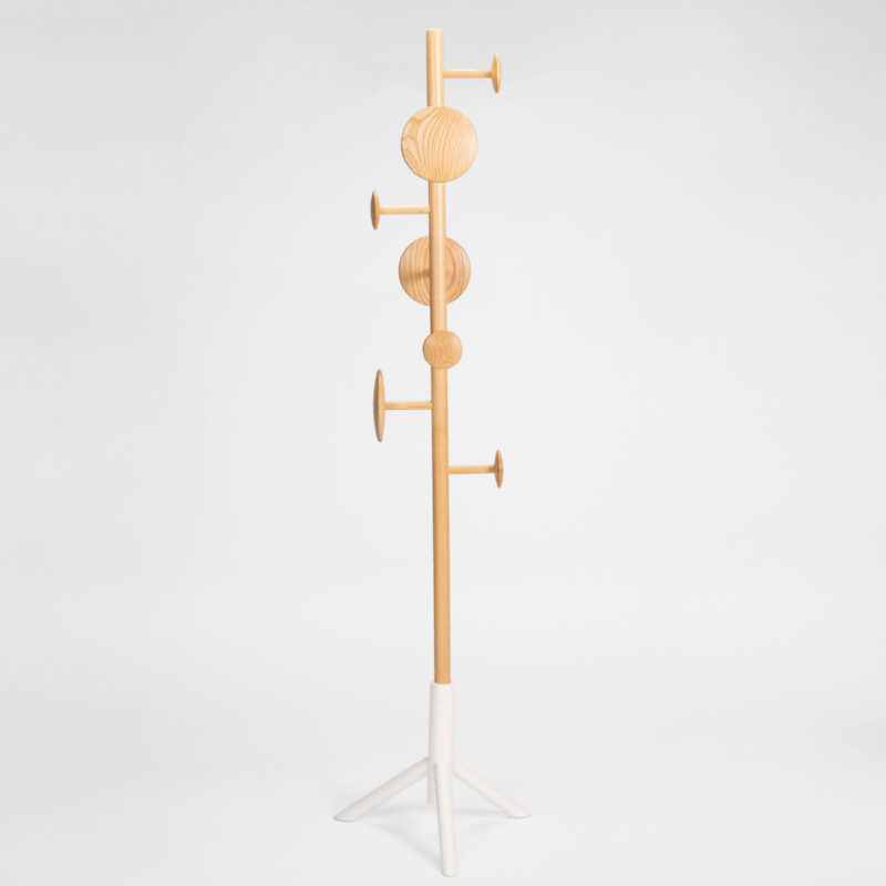 ASH WOOD CLOTHES RACK WITH METAL LEGS